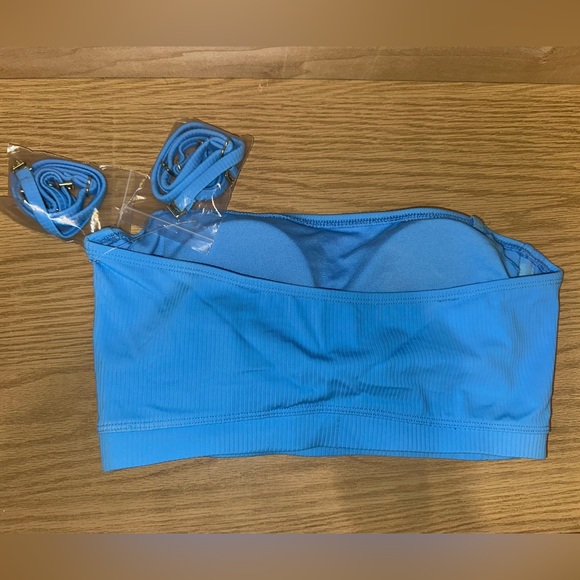 Target Blue Ribbed Bandeau Top - Picture 2 of 4